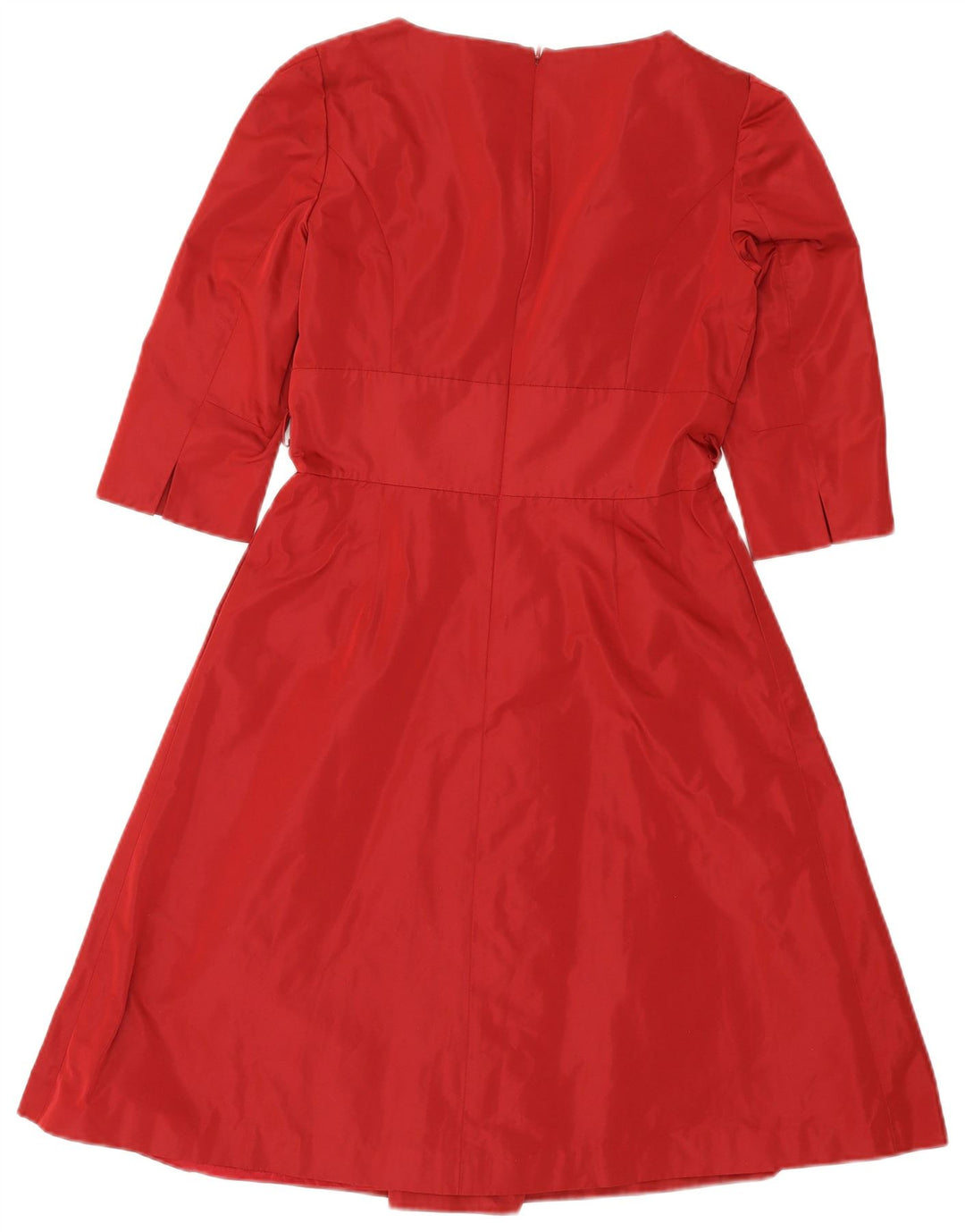 HOBBS Womens 3/4 Sleeve A-Line Dress UK 10 Small Red Polyester
