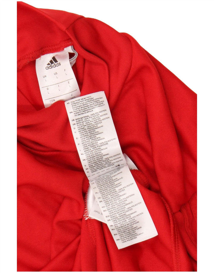 Adidas Uomo Climacool Top manica lunga grande rosso Colourblock poliestere