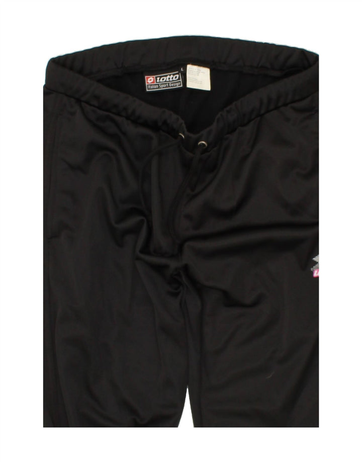 LOTTO Womens Tracksuit Trousers UK 16 Large Black Polyester Vintage Lotto and Second-Hand Lotto from Messina Hembry 