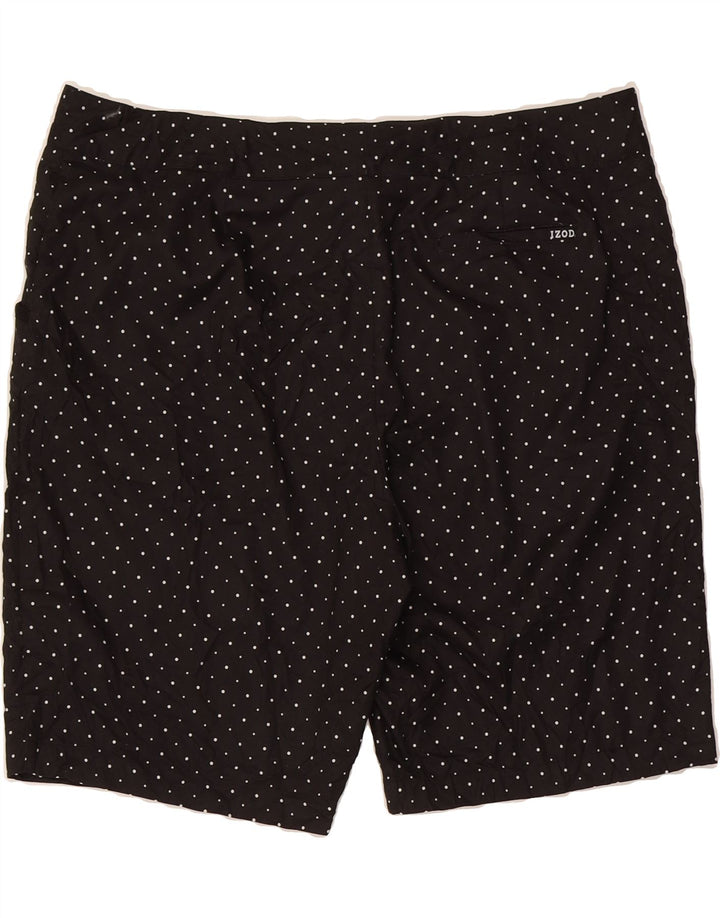 IZOD Womens Golf Chino Shorts Size 18 2XL W40  Black Spotted Polyester Vintage Izod and Second-Hand Izod from Messina Hembry 