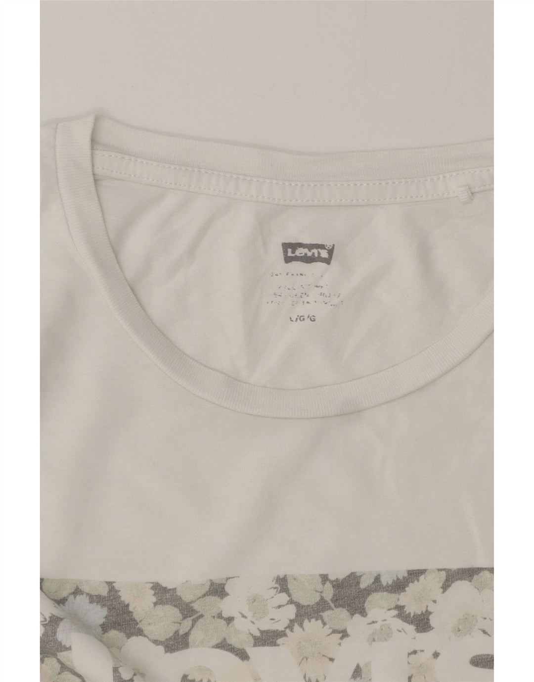 Levi's Womens Graphic T-Shirt Top UK 16 Large White