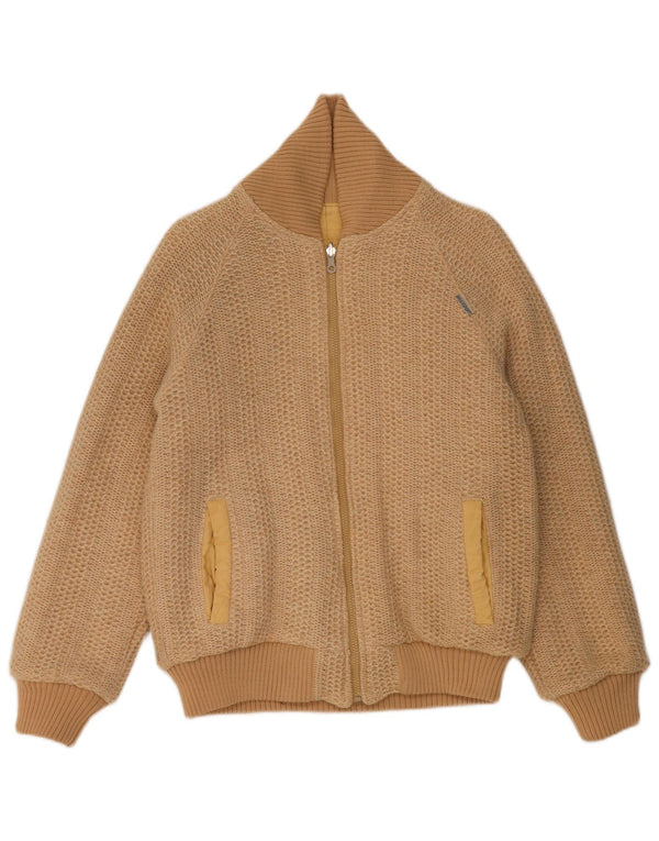 Vintage Mens Loose Fit Reversible Cardigan Sweater IT 44 XS Beige Cotton