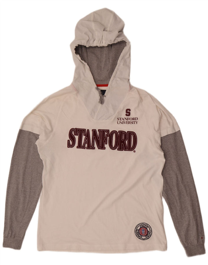 Champion Mens Stanford University Graphic Top Long Sleeve XL White