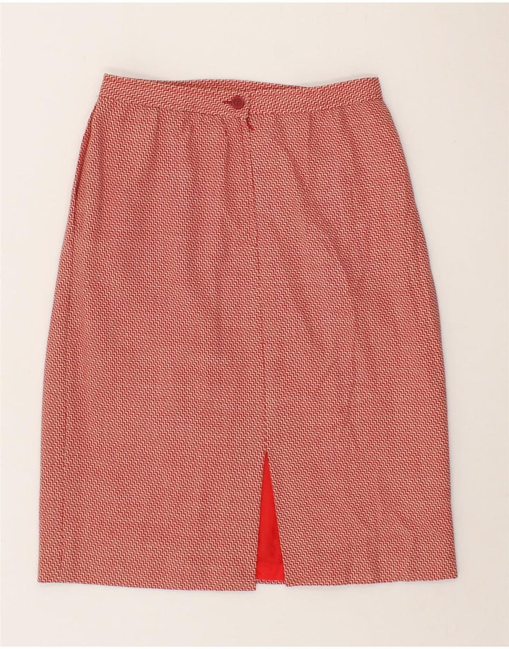 VINTAGE Womens A-Line Skirt IT 44 Medium W26 Red Chevron Vintage Vintage and Second-Hand Vintage from Messina Hembry 