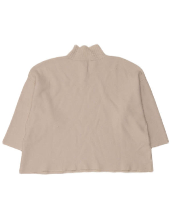 Pulover cu gât țestoasă supradimensionat pentru femei Zara UK 14 Medium White