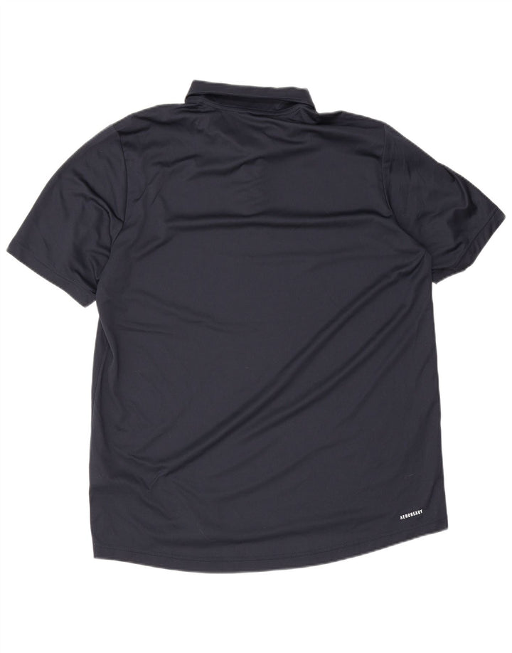 Adidas Mens Aeroready Polo Shirt Large Navy Blue Polyester