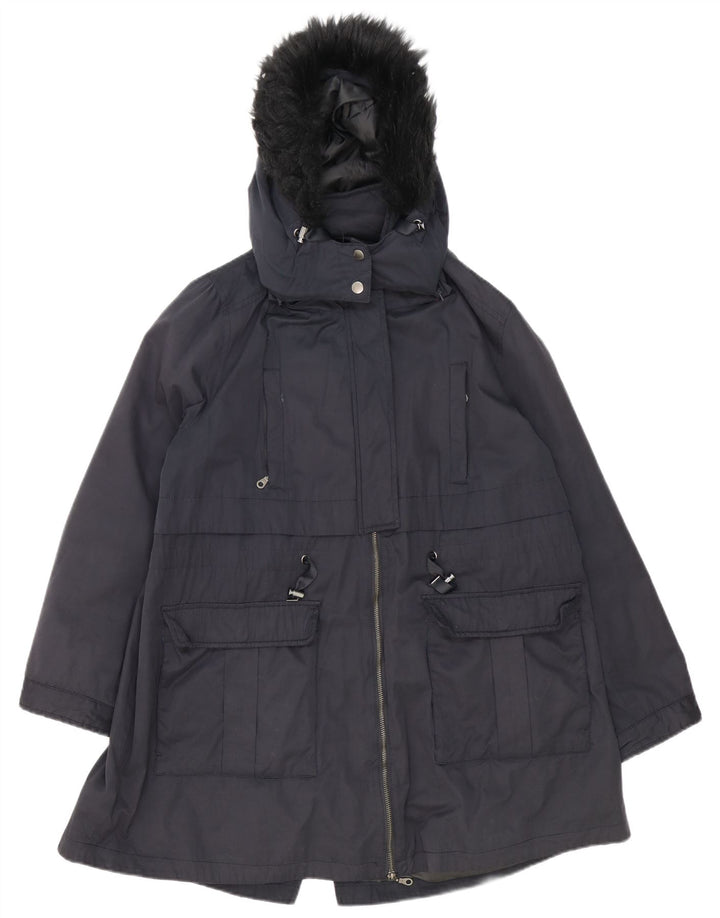 Monsoon Damen-Parka mit Kapuze, übergroß, UK 18, XL, Marineblau, Polyester