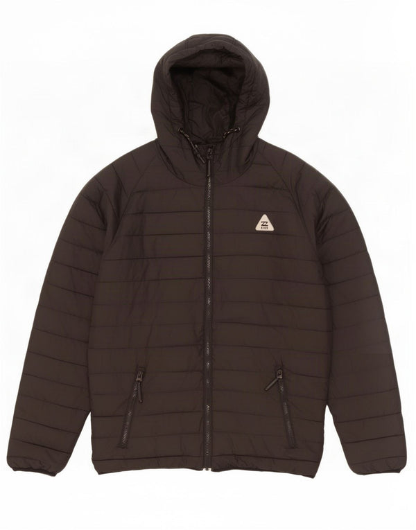 Billabong Mens Hooded Padded Jacket UK 40 Large Black Polyester