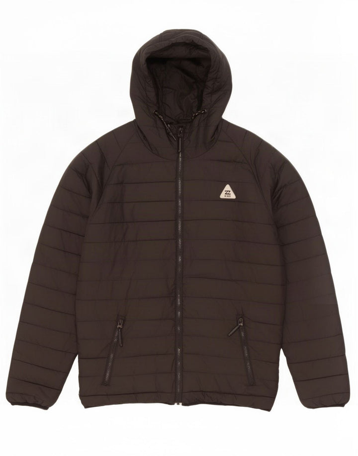 Billabong Mens Hooded Padded Jacket UK 40 Large Black Polyester