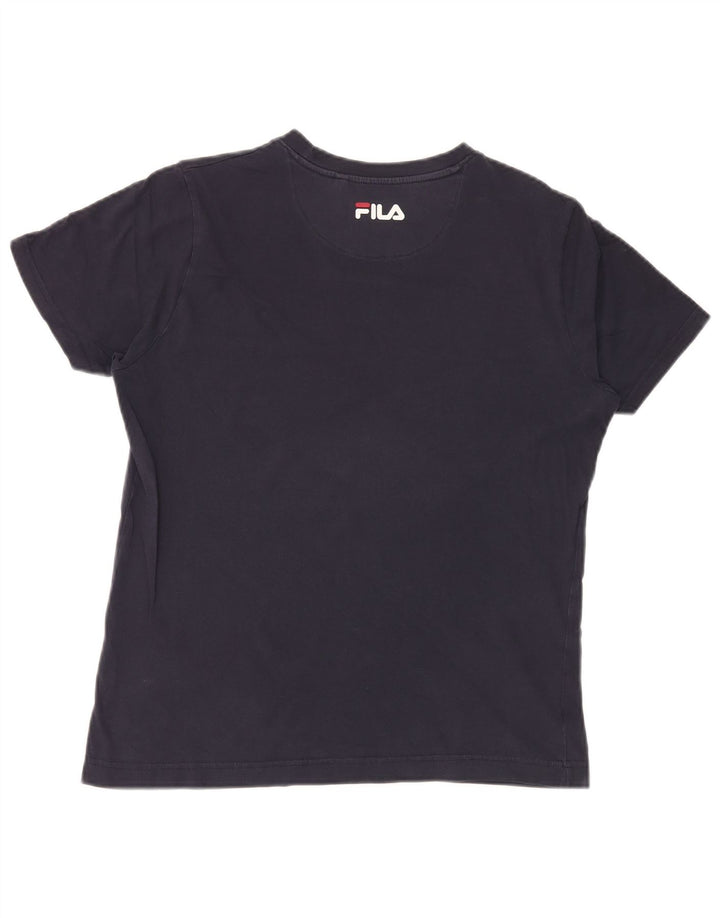 Fila Mens Graphic T-Shirt Top Small Navy Blue Colourblock