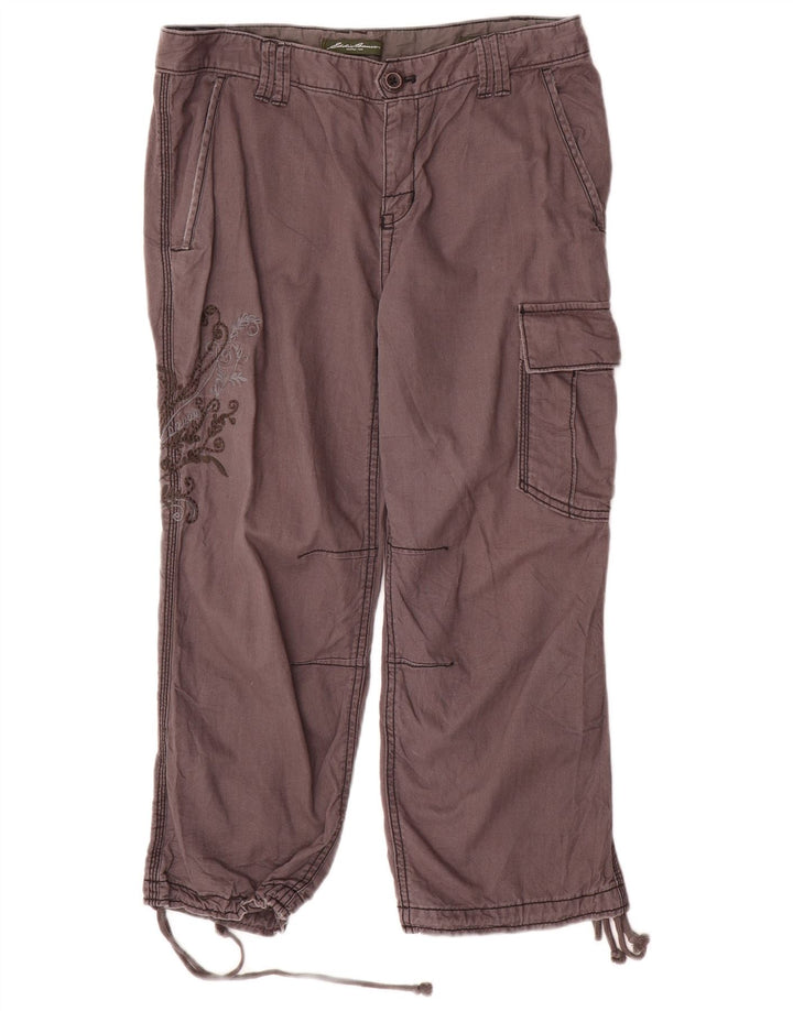 EDDIE BAUER Womens Straight Cropped Trousers US 8 Medium W32 L23 Grey