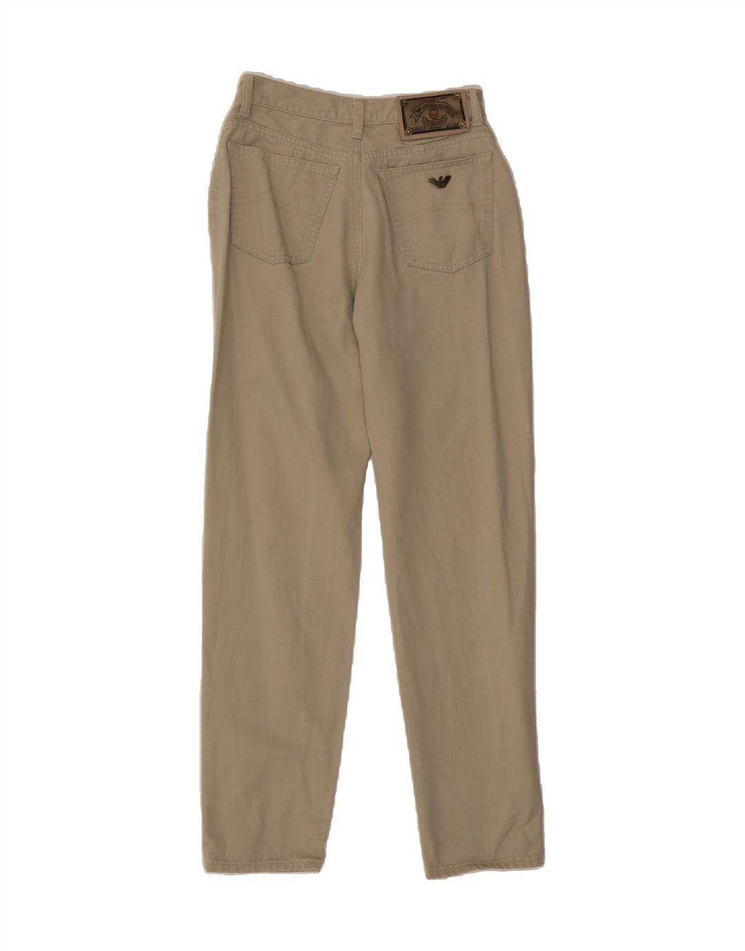 ARMANI Womens Slim Casual Trousers W26 L30 Beige Cotton Vintage Armani and Second-Hand Armani from Messina Hembry 