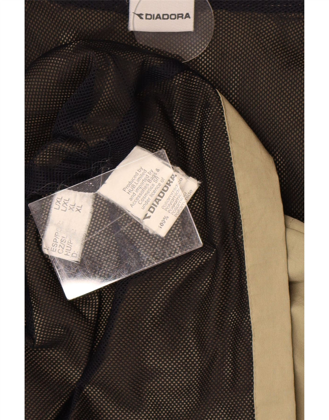 Diadora Mens Hooded Rain Jacket UK 40 Large Khaki Polyamide