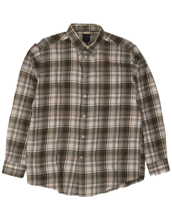 Camicia da uomo in flanella James Pringle Poliestere a quadri grigio medio