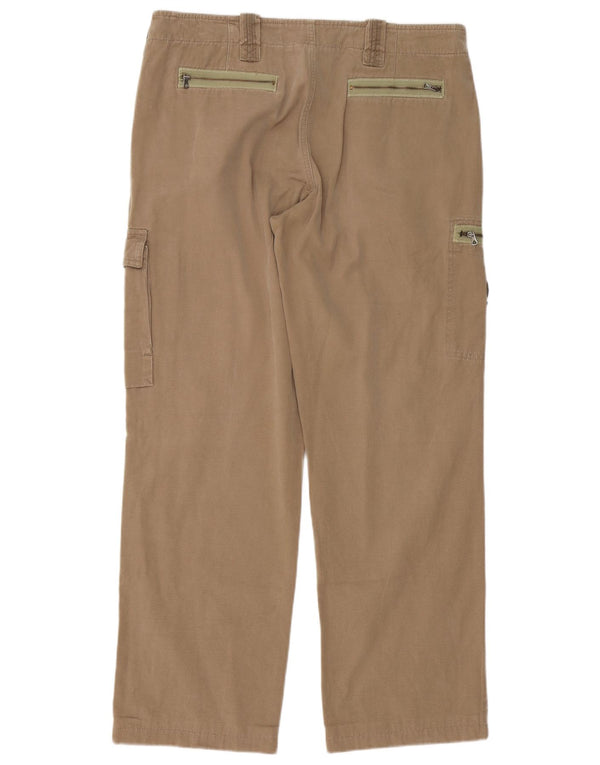 Napapijri Mens Straight Cargo Trousers IT 52 XL W36 L32 Beige Cotton