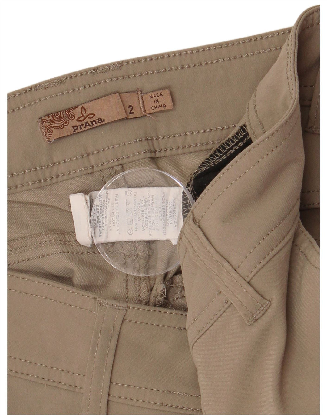 PRANA Womens Cargo Shorts US 2 XS W30  Beige Nylon