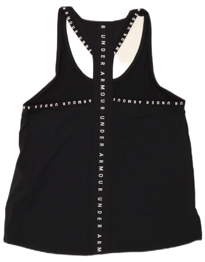 Under Armour Womens Heat Gear Graphic Vest Top UK 14 Medium Black Polyester
