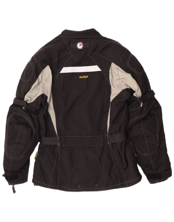 POLO Womens Motorcycle Racer Jacket UK 14 Medium Black Colourblock