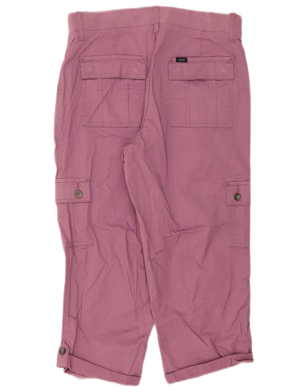Lee Damen Capri Relaxed Fit Cargohose US 8 Medium W32 L21 Rosa Baumwolle