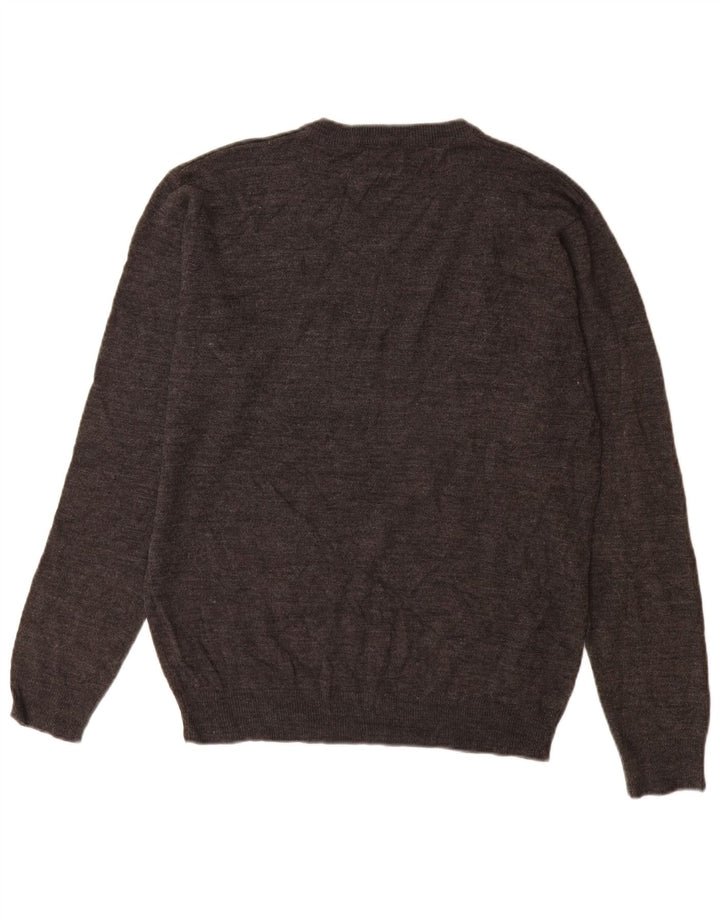 Pierre Cardin Mens V-Neck Jumper Sweater Large Grey Acrylic