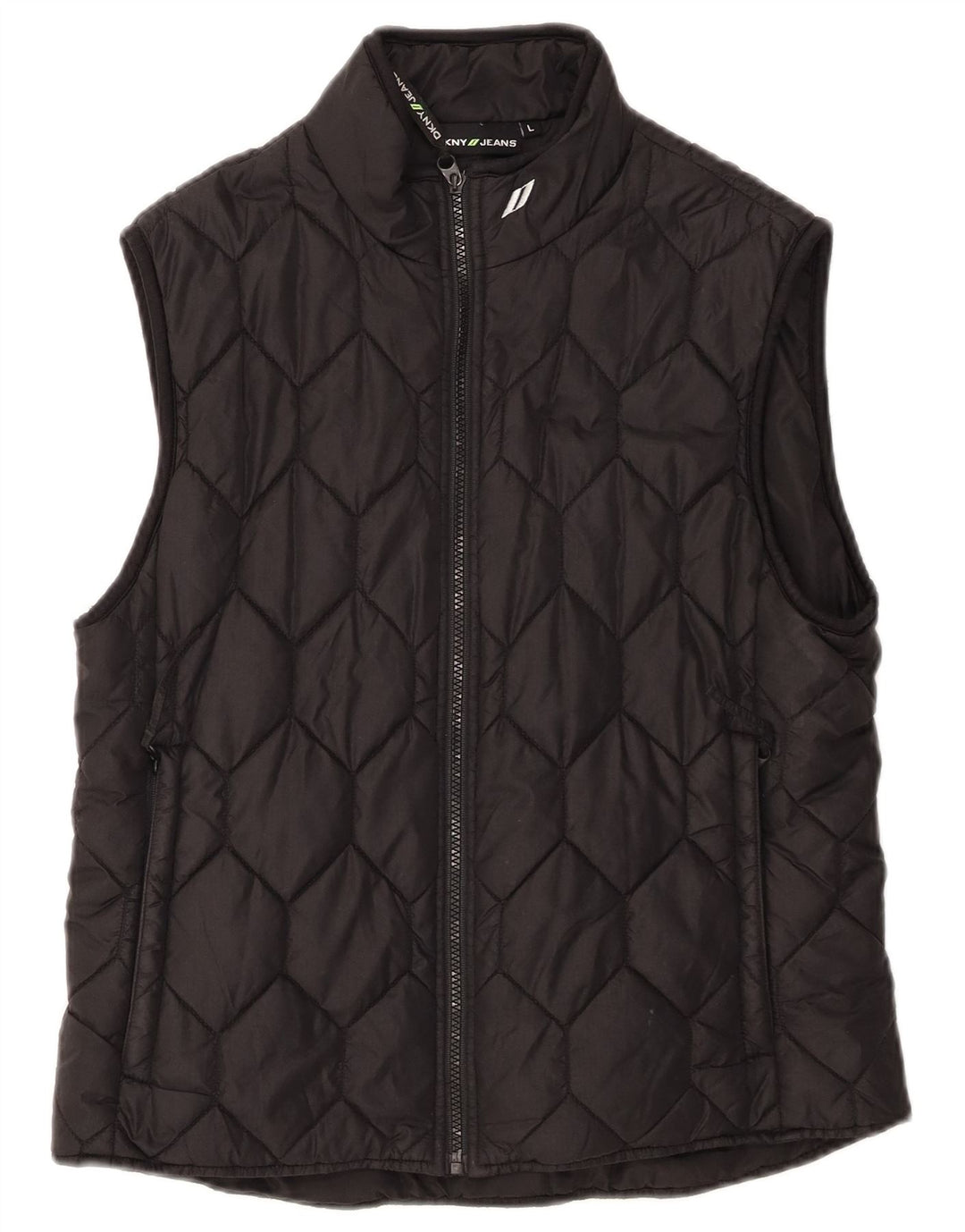 Dkny Boys Padded Gilet 11-12 Years Large Black Nylon