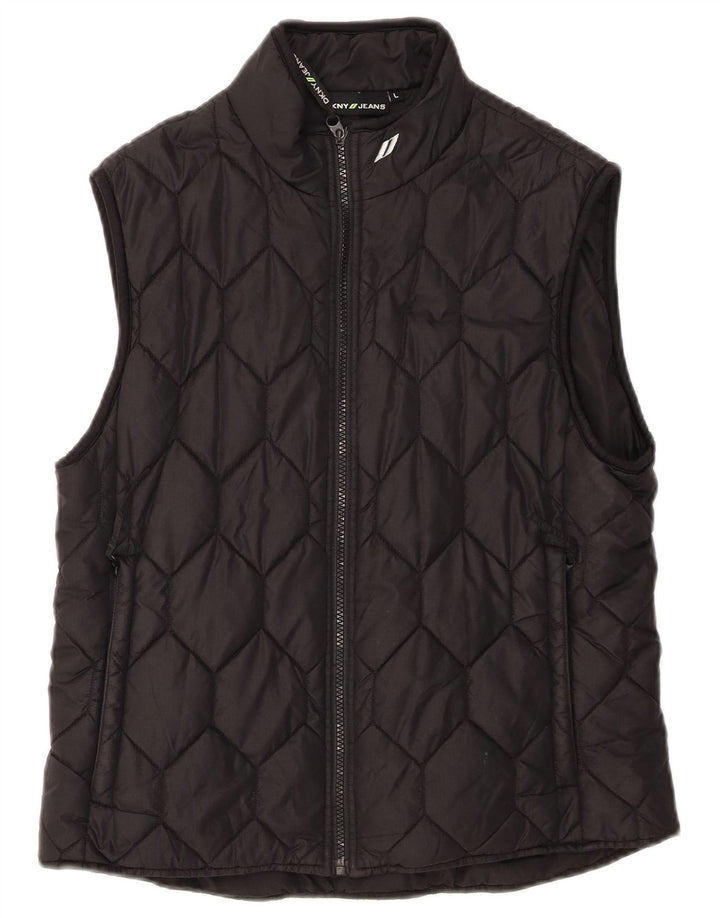Dkny Boys Padded Gilet 11-12 Years Large Black Nylon