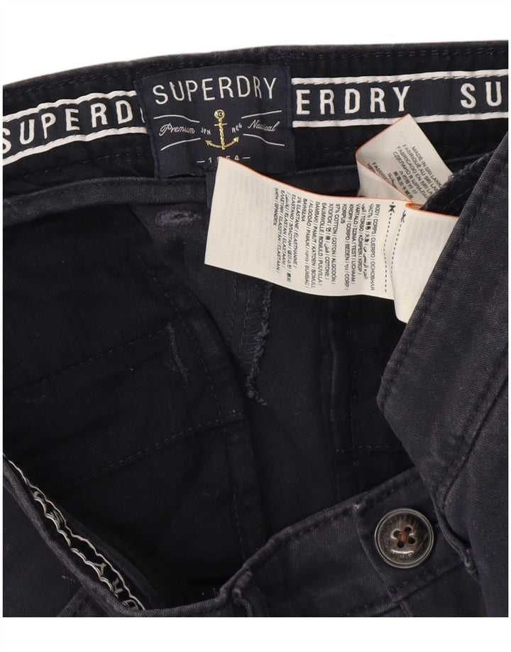 SUPERDRY Womens Chino Shorts Small W27  Navy Blue Cotton