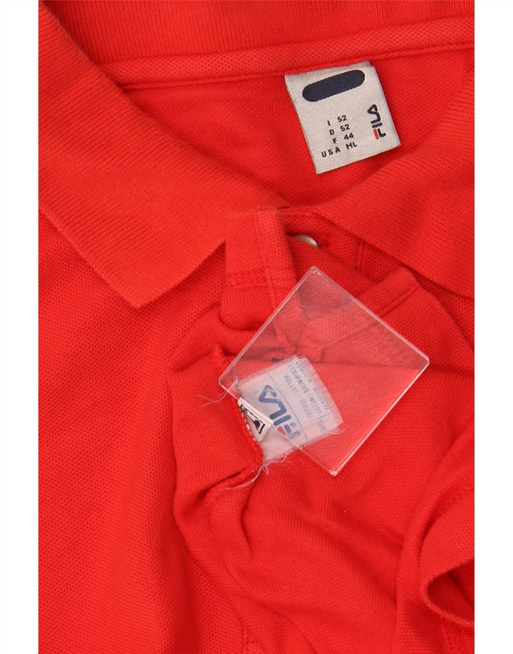 FILA Mens Polo Shirt IT 52 Large Red Cotton