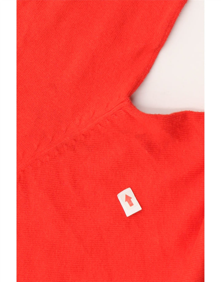 Zara Womens V-Neck Jumper Sweater UK 12 Medium Red Cotton