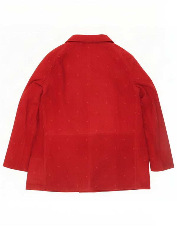 NVSCO Chaqueta de ante para mujer UK 18 XL Cuero rojo