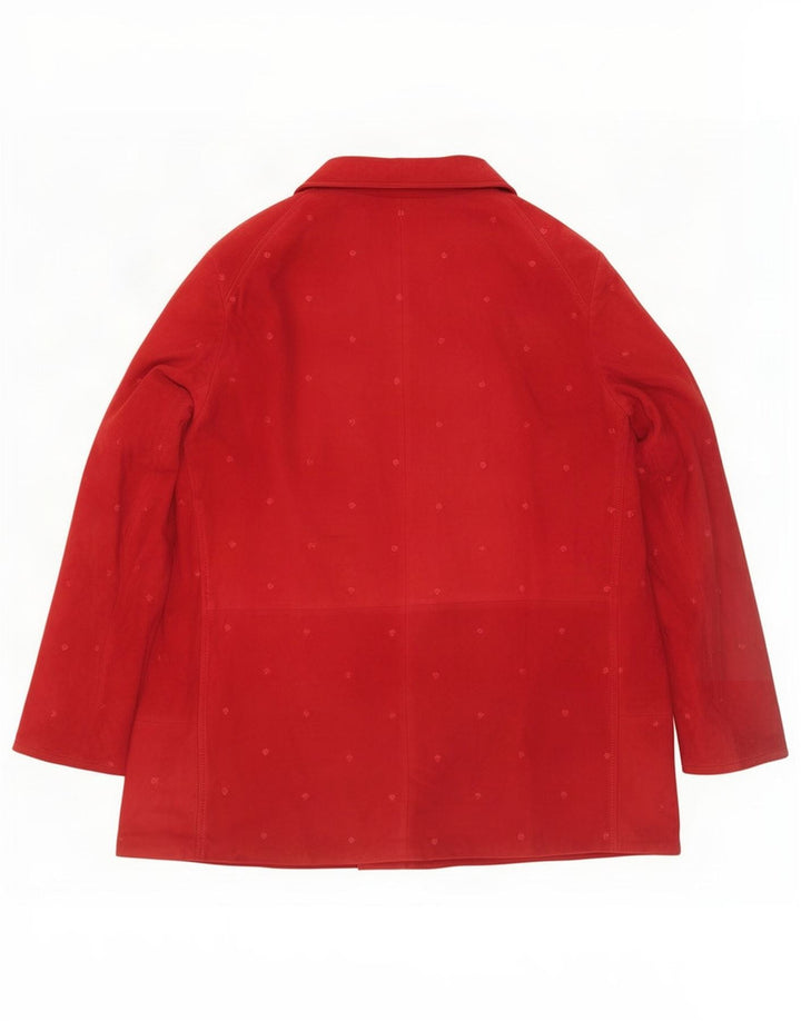 Giacca in pelle scamosciata da donna NVSCO UK 18 XL in pelle rossa