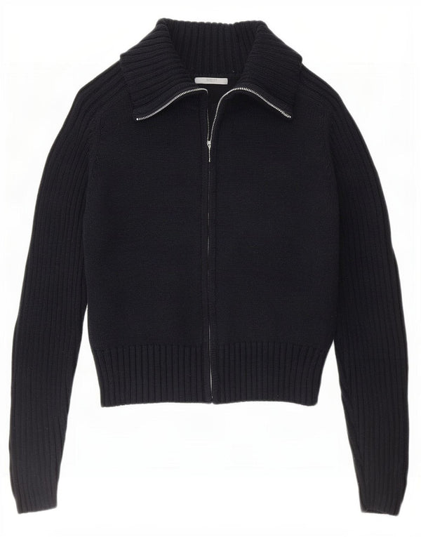 Maglione cardigan con zip intera da donna Marks & Spencer UK 14 grande blu navy