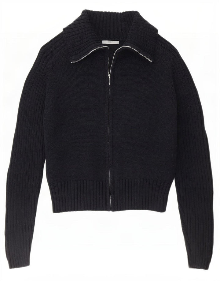 Marks & Spencer Womens Full Zip Cardigan Sweater UK 14 Large Navy Blue