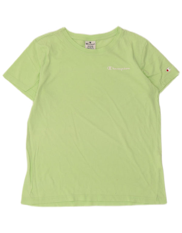 Champion Dame T-Shirt Top UK 12 Medium Grøn Bomuld