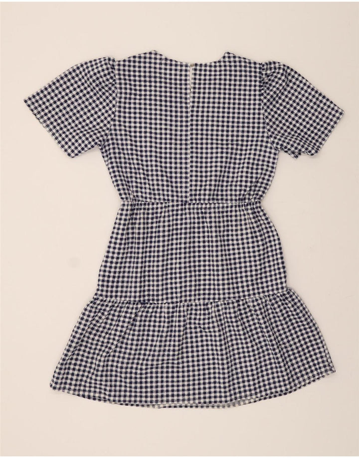 OASIS Womens Tiered Dress UK 12 Medium Navy Blue Gingham Polyester Vintage Oasis and Second-Hand Oasis from Messina Hembry 
