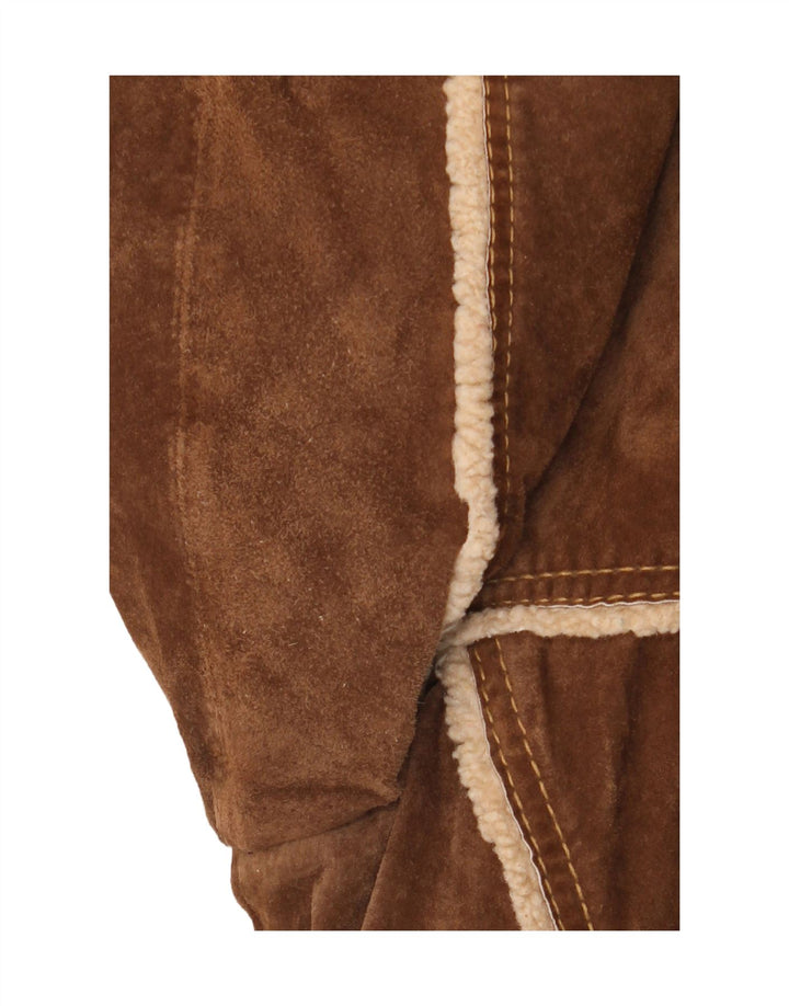 Damska kurtka shearling Conbipel IT 48 XL, brązowa skóra