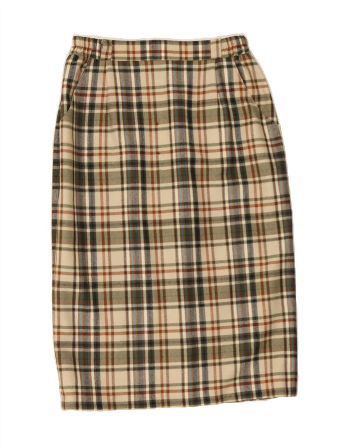 SCHMEINCK  Womens Midi Skirt IT 40 Small W30  Beige Plaid Vintage Schmeinck and Second-Hand Schmeinck from Messina Hembry 