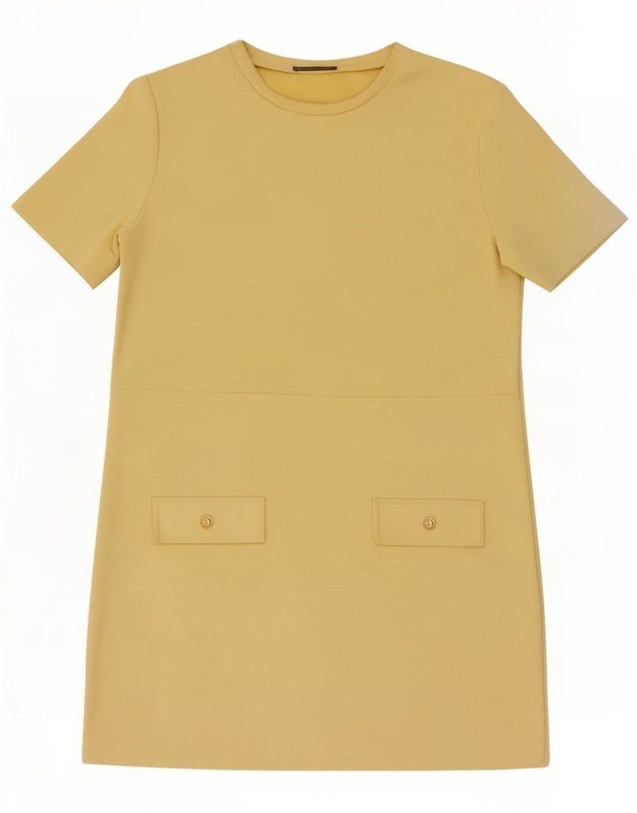 Zara Γυναικείο Φόρεμα Shift UK 14 Medium Yellow