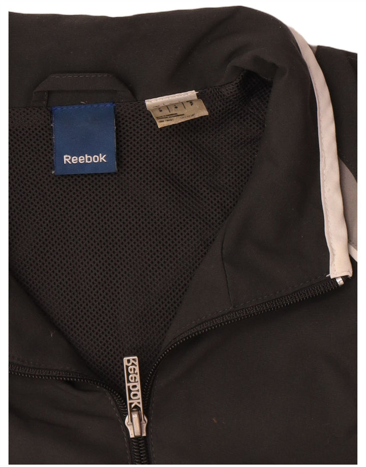 Reebok Mens Tracksuit Top Jacket Small Black Colourblock Polyester