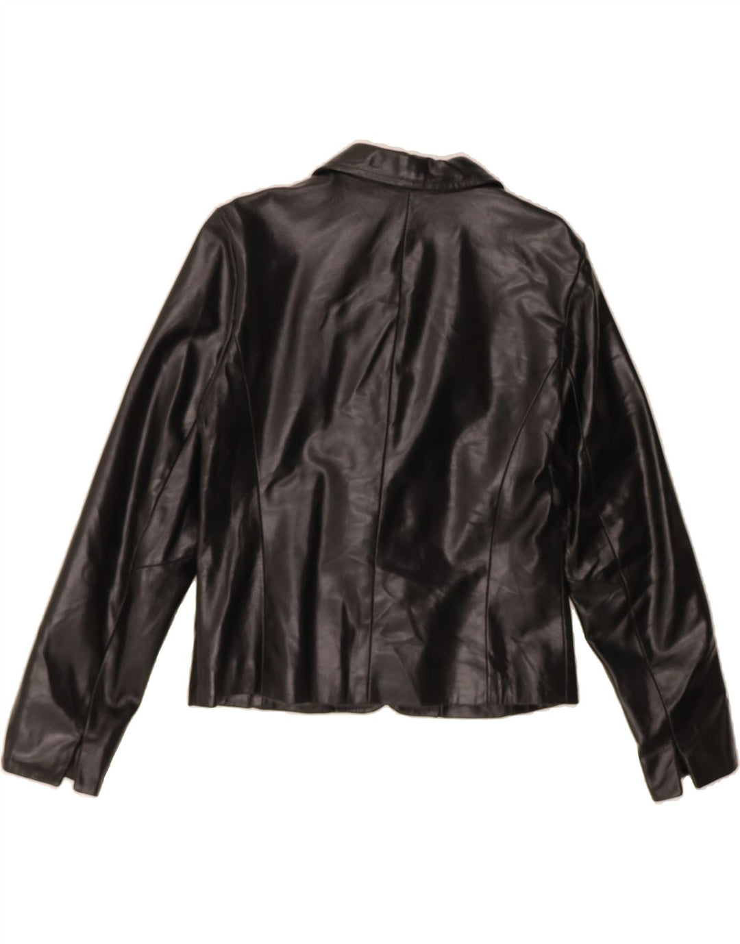 VINTAGE Womens Leather Jacket IT 46 Large Black Leather Vintage Vintage and Second-Hand Vintage from Messina Hembry 