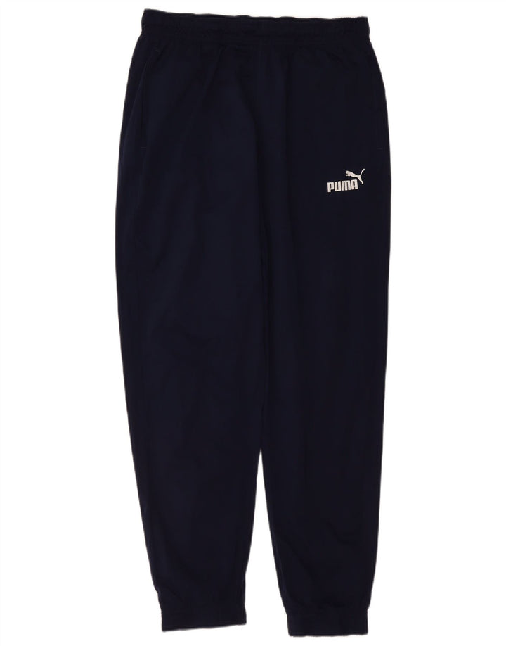 PUMA Mens Tracksuit Trousers Joggers Large  Navy Blue Nylon