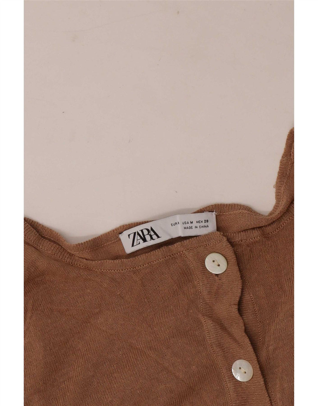 Top Zara da donna a maniche lunghe UK 14 beige medio