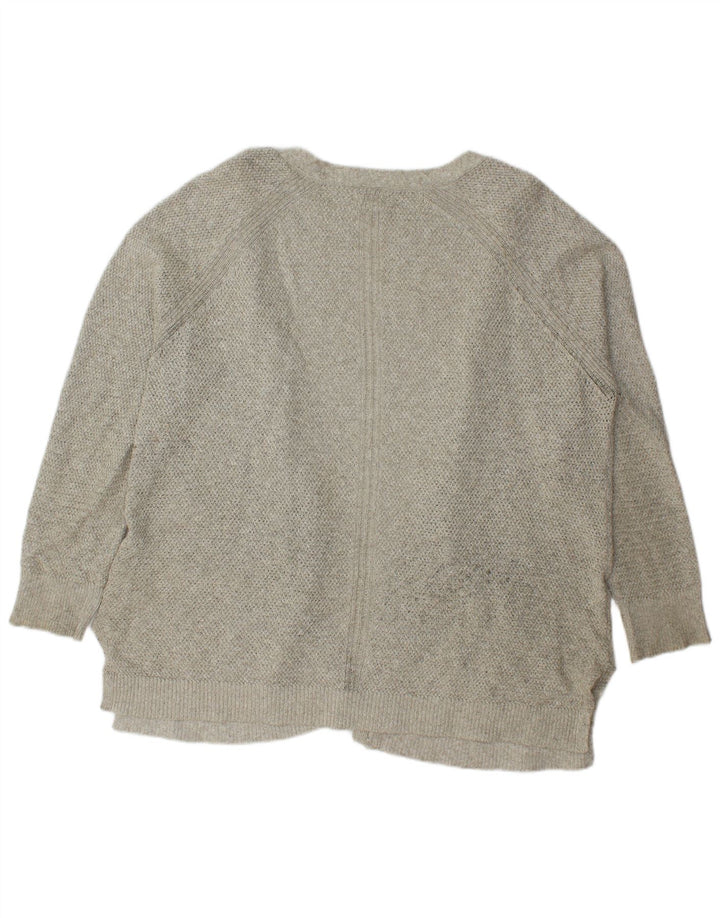 Suéter feminino aberto FAT FACE UK 18 XL algodão cinza