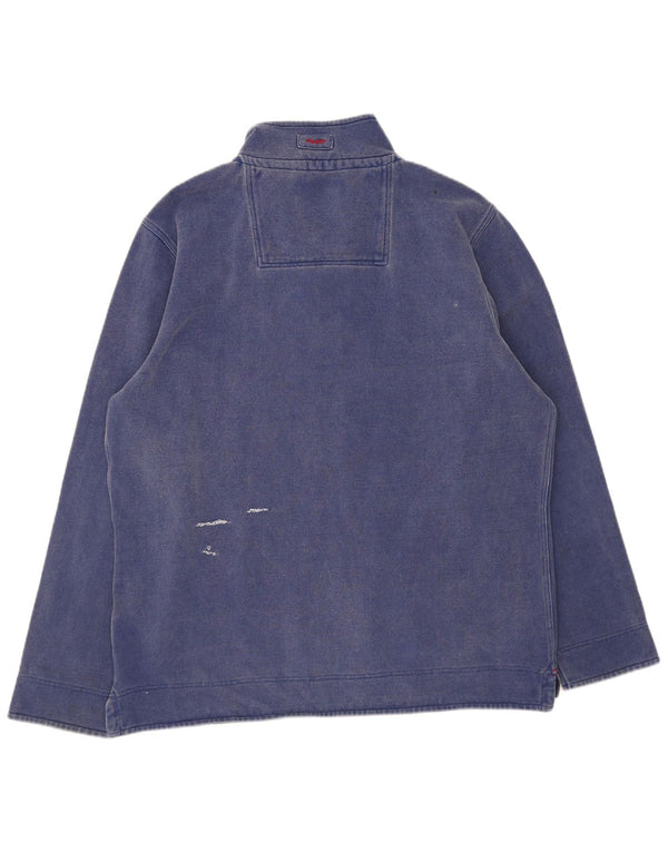 Crew Clothing Sweat-shirt à col zippé pour homme en coton bleu marine 3XL
