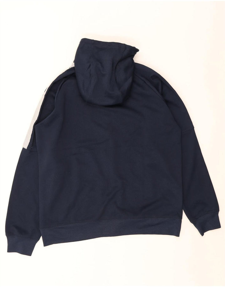 Nike Mens Zip Hoodie Sweater Large Navy Blue Colourblock Polyester