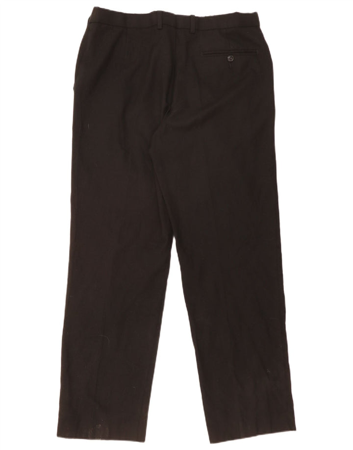 MARKS & SPENCER Pantalon de costume coupe classique pour homme W34 L31 Laine noire