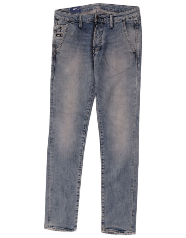 Gas Mens Slim Jeans W30 L32 Azul Algodão
