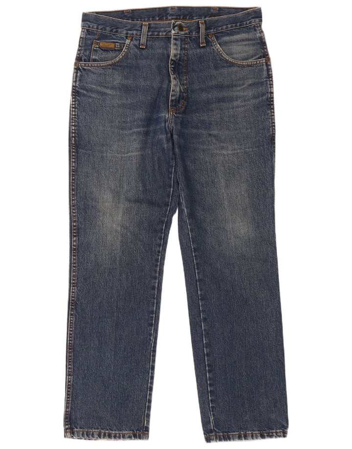 Wrangler Mens Straight Jeans W34 L30 Blue Cotton