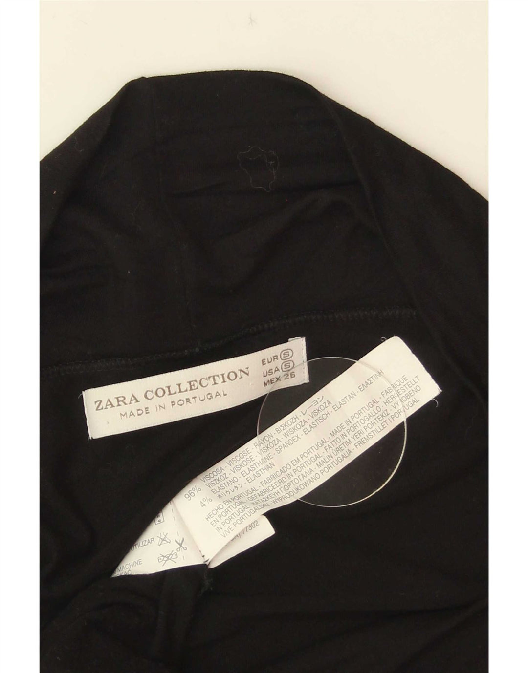 Zara Womens Bodycon Dress UK 8 Small Black Viscose