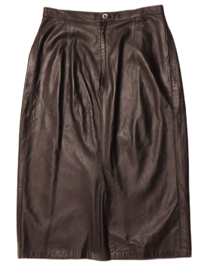 VINTAGE Womens Leather Skirt W26 Small  Black